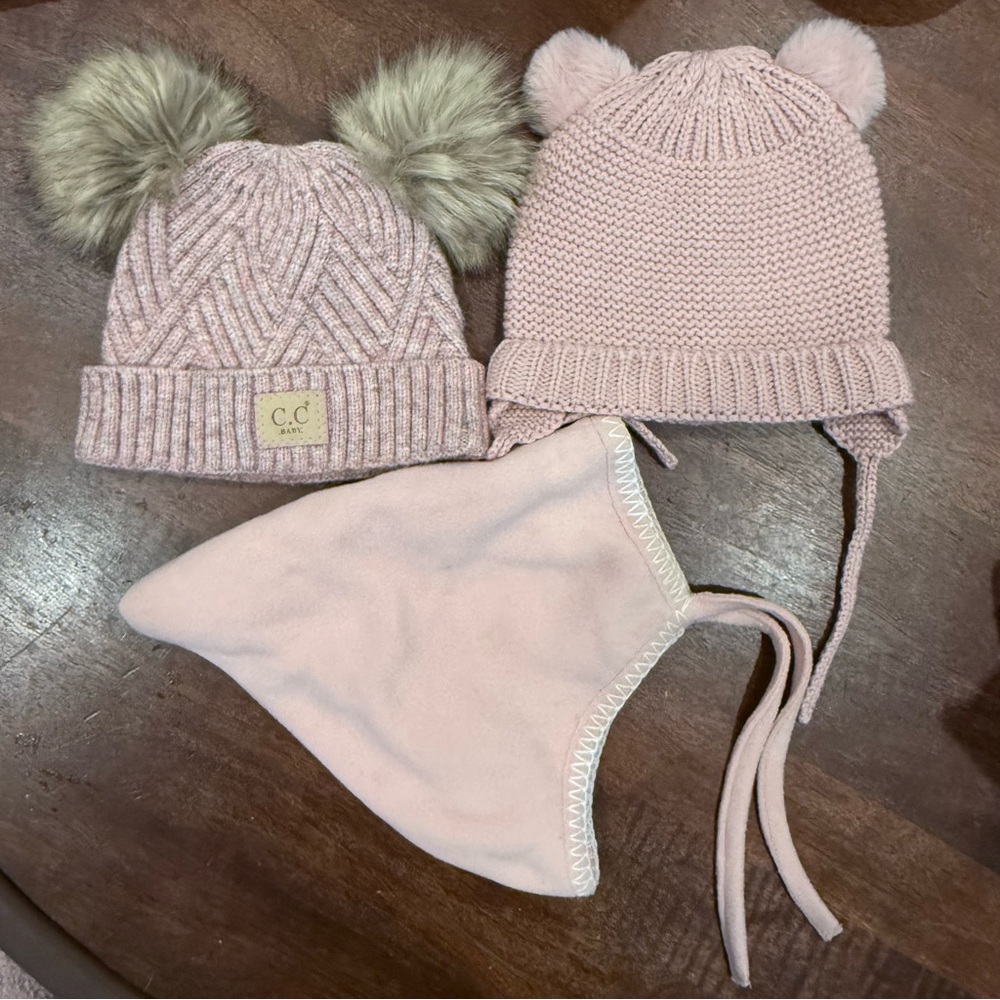 Hanna Andersson Gnome Hat Pink Zara Hat CC Baby Pom Pom Hat Trio for Babies